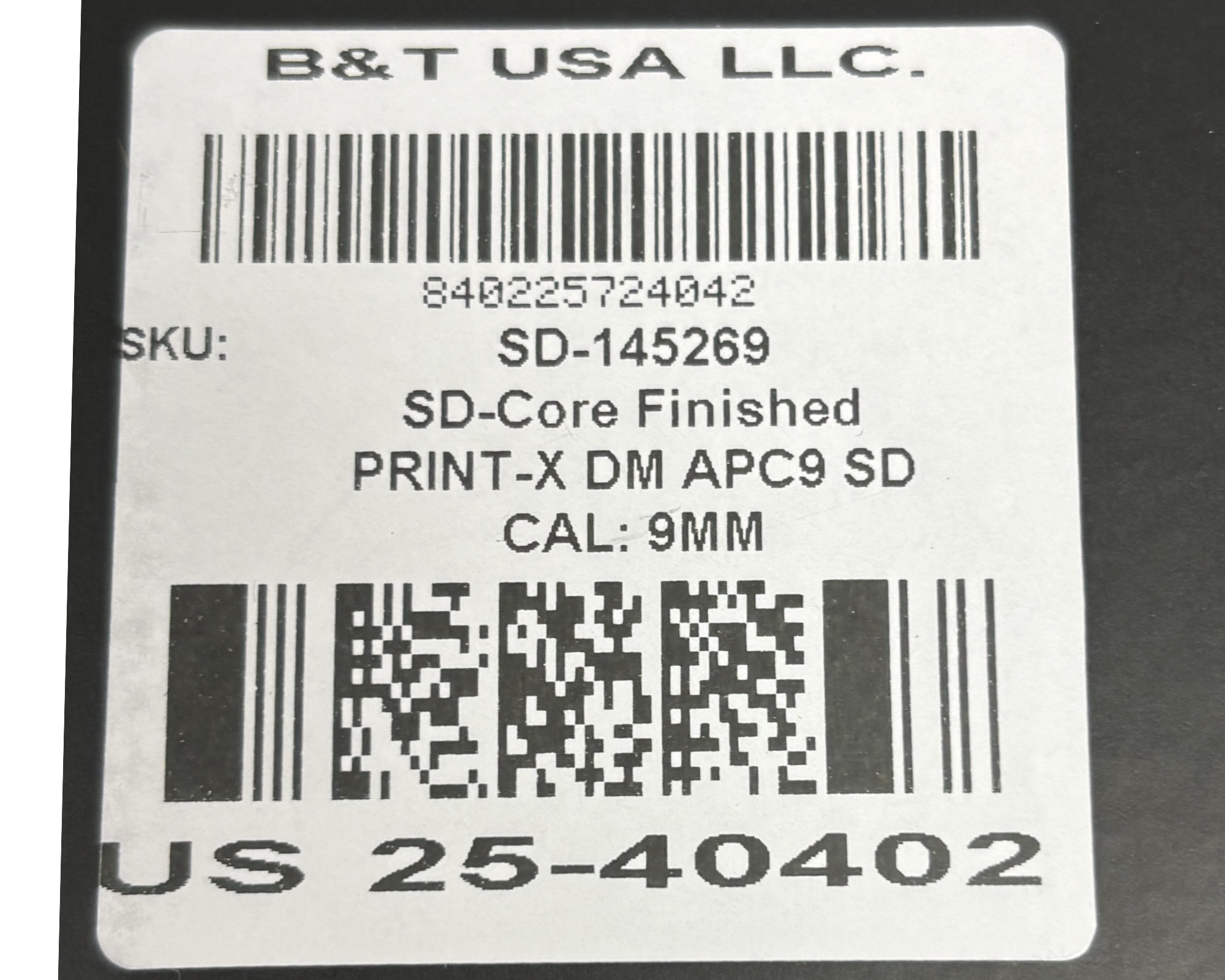 B&T 12.7'' APC9SD Full Size RBS PRINT-X, 3D Printed Titanium Suppressor for APC9 SD models - SD-145272 BLACK - Image 3
